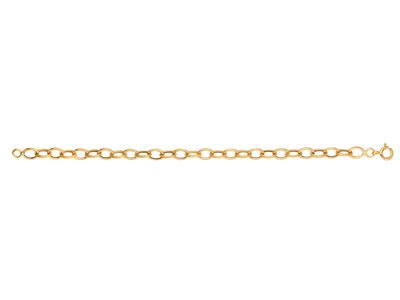 Bracelet maille Forçat 6 mm, tube de 1,10 mm, 18 cm, Or jaune 18k