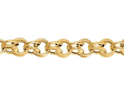 Bracelet Gros sirop, mailles alternées lisses et piquées 8 mm, 20 cm, Or jaune 18k - Image Standard - 2