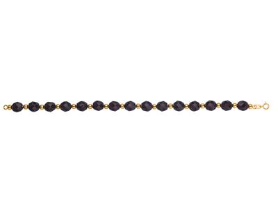 Bracelet Boules 6 mm, cristal Grenat 8 mm, 20 cm, Or jaune 18k