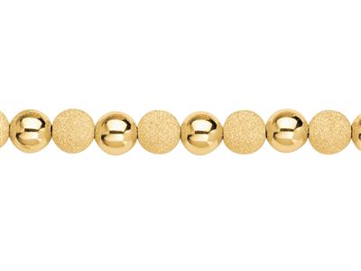 Bracelet Boules 8 mm légères alternées 1/1 lisses et laser, 20 cm, Or jaune 18k - Image Standard - 2