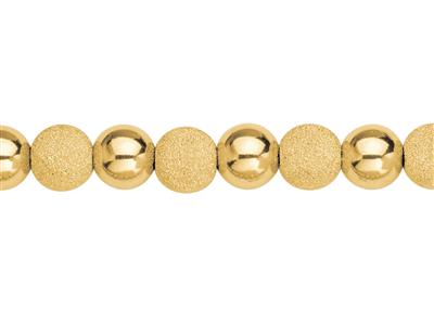 Bracelet Boules 10 mm légères alternées 1/1 lisses et laser, 20 cm, Or jaune 18k - Image Standard - 2