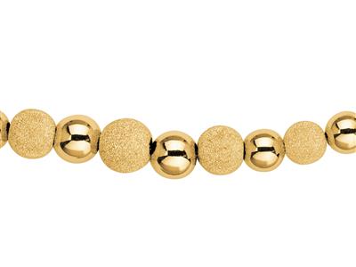 Collier Boules ultra-légères alternées 1/1 lisses et laser en chute 3/10 mm, 45 cm, Or jaune 18k - Image Standard - 2