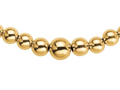 Collier Boules légères lisses en chute 3/12 mm, 45 cm, Or jaune 18k - Image Standard - 2