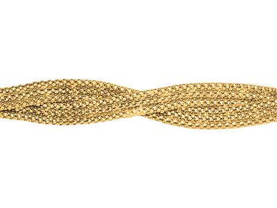 Bracelet Pop corn 2 rangs torsadés en chute 10 mm, 19 cm, Or jaune 18k - Image Standard - 2