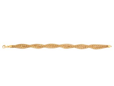 Bracelet corde torsadé 4,50 à 8,50 mm, 19 cm, Or jaune 18k