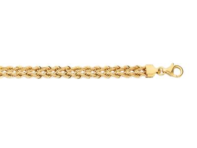 Bracelet corde 2 rangs 6 mm, 19 cm, Or jaune 18k - Image Standard - 2