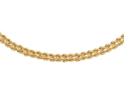 Collier Corde 2 rangs 6 mm, 45 cm, Or jaune 18k - Image Standard - 2