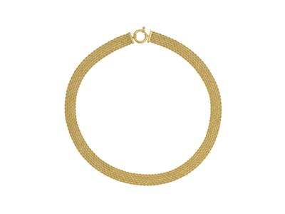 Bracelet corde 6 rangs 11 mm, 19 cm, Or jaune 18k
