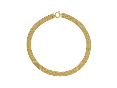 Collier corde 6 rangs 11 mm, 45 cm, Or jaune 18k