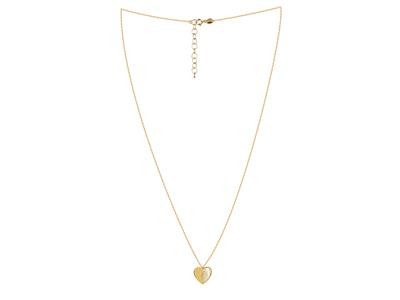 Collier motif Coeur moitié nacre sur chaîne, 42+3 cm, Or jaune 18k - Image Standard - 2