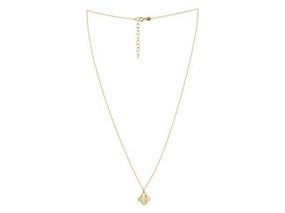 Collier motif Fleur nacre sur chaîne, 42+3 cm, Or jaune 18k - Image Standard - 2