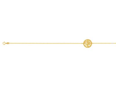 Chaîne de cheville Arbre de vie entourage, 25+3 cm, Or jaune 18k - Image Standard - 1