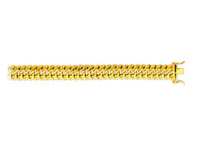 Bracelet maille Américaine 12 mm, 19 cm, Or jaune 18k