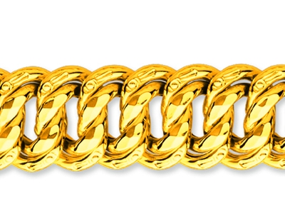 Bracelet maille Américaine 16 mm, 21 cm, Or jaune 18k - Image Standard - 2