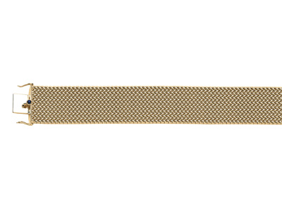 Bracelet maille Polonaise 25 mm, 19 cm, Or jaune 18k. Réf. 1360