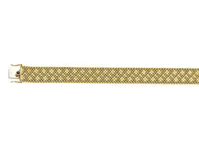 Bracelet maille Polonaise satinée et polie 15 mm, 19 cm, Or jaune 18k - Image Standard - 1