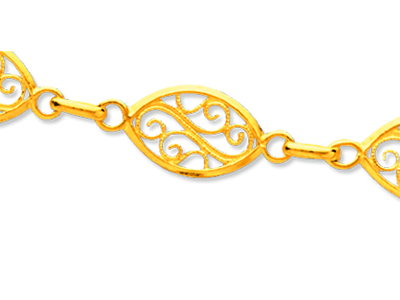 Collier maille Filigrane 8 mm, 65 cm, Or jaune 18k - Image Standard - 2