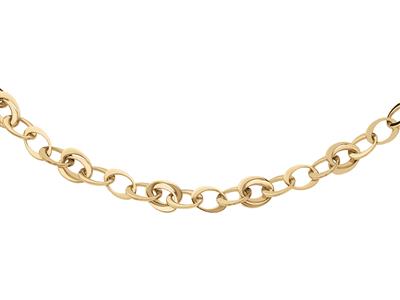 Collier mailles Doubles Ovales, 45 cm, Or jaune 18k