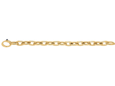 Bracelet 1623, grosses mailles ovales, 21,5 cm, Or jaune 18k