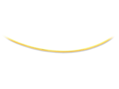 Collier Oméga rond 2 mm, 42 cm, Or jaune 18k