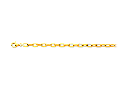 Bracelet maille Forçat diamantée 5 mm, 21 cm, Or jaune 18k