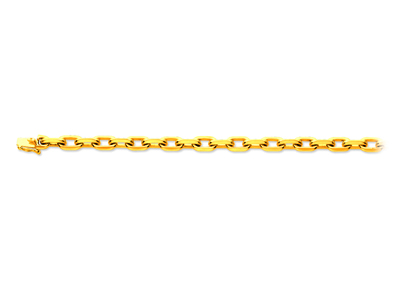 Bracelet maille Forçat diamantée 6,30 mm, 20,50 cm, Or jaune 18k