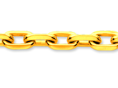 Bracelet maille Forçat diamantée 6,30 mm, 20,50 cm, Or jaune 18k - Image Standard - 2