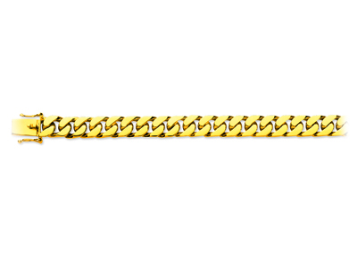 Bracelet maille Gourmette serrée 9 mm, 21,5 cm, Or jaune 18k