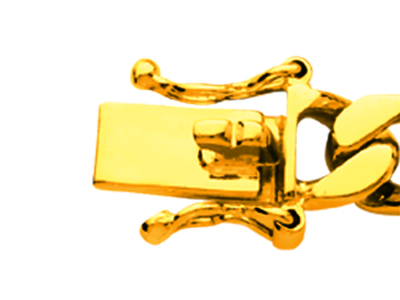 Bracelet identité maille Gourmette serrée 6 mm, 20 cm, Or jaune 18k - Image Standard - 3