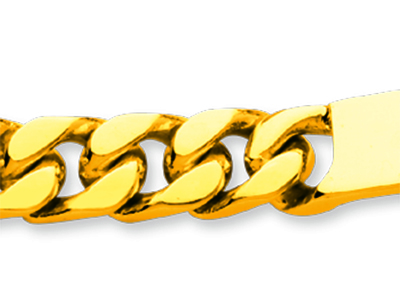 Bracelet identité maille Gourmette serrée 7 mm, 21 cm, Or jaune 18k - Image Standard - 2