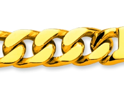 Bracelet identité maille Gourmette serrée 8 mm, 21,5 cm, Or jaune 18k - Image Standard - 2