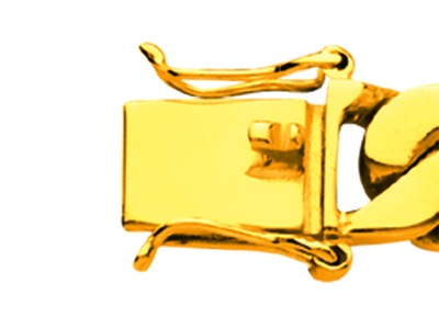Bracelet identité maille Gourmette serrée 8 mm, 21,5 cm, Or jaune 18k - Image Standard - 3