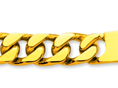 Bracelet identité maille Gourmette serrée 9 mm, 21 cm, Or jaune 18k - Image Standard - 2