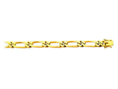 Bracelet maille Alternée 11 8 mm, 21 cm, Or jaune 18k