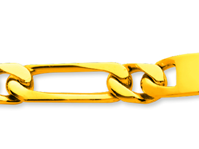 Bracelet identité maille Alternée 1/1 serrée 7 mm, 20 cm, Or jaune 18k - Image Standard - 2