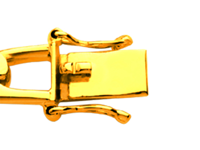 Bracelet identité maille Alternée 1/1 serrée 7 mm, 20 cm, Or jaune 18k - Image Standard - 3