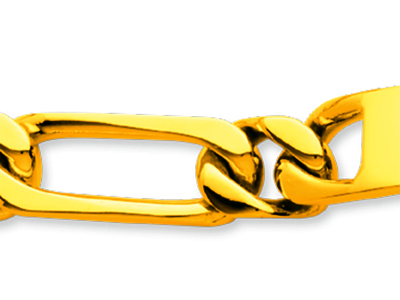 Bracelet identité maille Alternée 1/1 serrée 8 mm, 22 cm, Or jaune 18k - Image Standard - 2