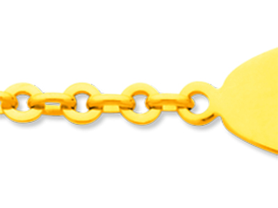 Identité bébé maille Lentille, plaque ovale, 14,5 cm, Or jaune 18k - Image Standard - 2