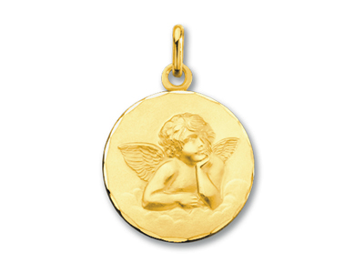 Médaille Ange de Raphaël, Or jaune 18k