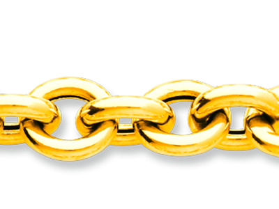 Bracelet maille Forçat ronde creuse 9,70 mm, 19,50 cm, Or jaune 18k - Image Standard - 2