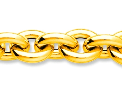 Bracelet maille Forçat ronde creuse 13 mm, 21 cm, Or jaune 18k - Image Standard - 2