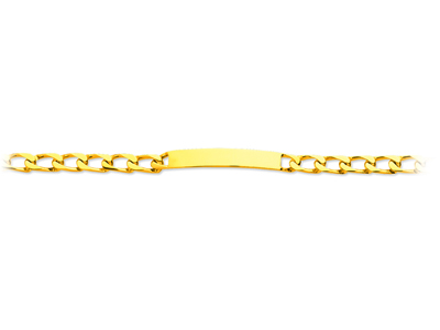 Bracelet identité maille Cheval serrée 6 mm, 20,5 cm, Or jaune 18k