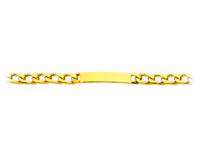 Bracelet identité maille Cheval serrée 8 mm, 21 cm, Or jaune 18k