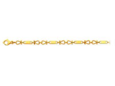 Bracelet maille Manille alternée plaquettes 5,7 mm, 18 cm, Or jaune 18k