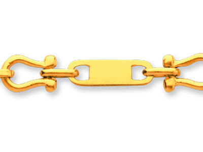 Bracelet maille Manille alternée plaquettes 5,7 mm, 18 cm, Or jaune 18k - Image Standard - 2