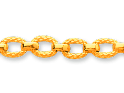 Bracelet Anneaux striés maillons intérieurs polis 4,8 mm, 19 cm, Or jaune 18k - Image Standard - 2