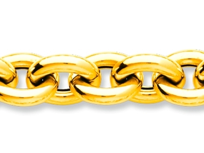 Bracelet maille Forçat ronde creuse 11 mm, 21 cm, Or jaune 18k. Réf. 3.50.315 - Image Standard - 2
