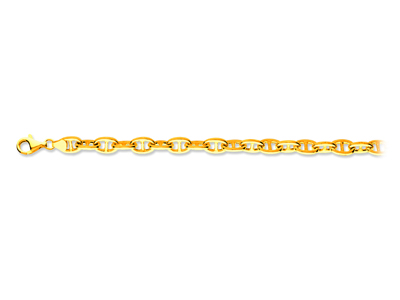 Bracelet maille Marine, moyen modèle 6,7 mm, 19 cm, Or jaune 18k