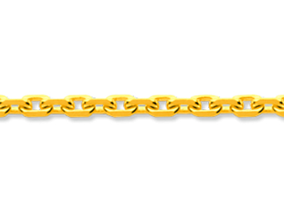 Chaîne maille Forçat diamantée 2,30 mm, 60 cm, Or jaune 18k - Image Standard - 2