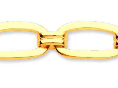 Bracelet maille Alternée ovale et doubles 10 mm, 19,5 cm, Or jaune 18k - Image Standard - 2